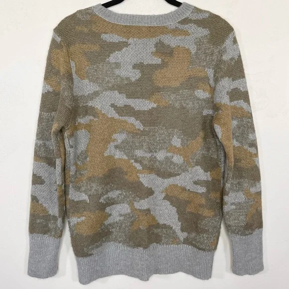 Banana Republic Wool Mohair Cotton Blend Camouflage Crewneck Sweater - Picture 3 of 16